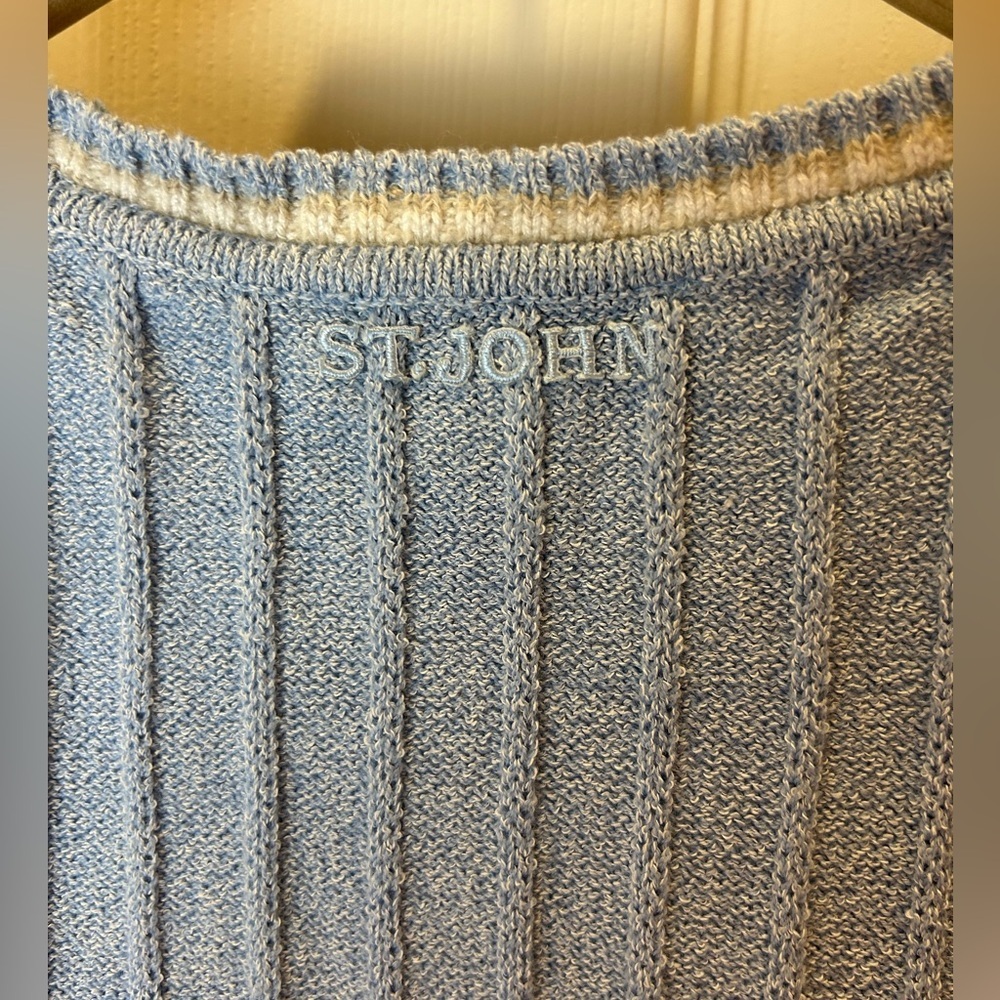 ST JOHN SPORT SOFT BLUE SANTANA KNIT SIZE P - Picture 3 of 8